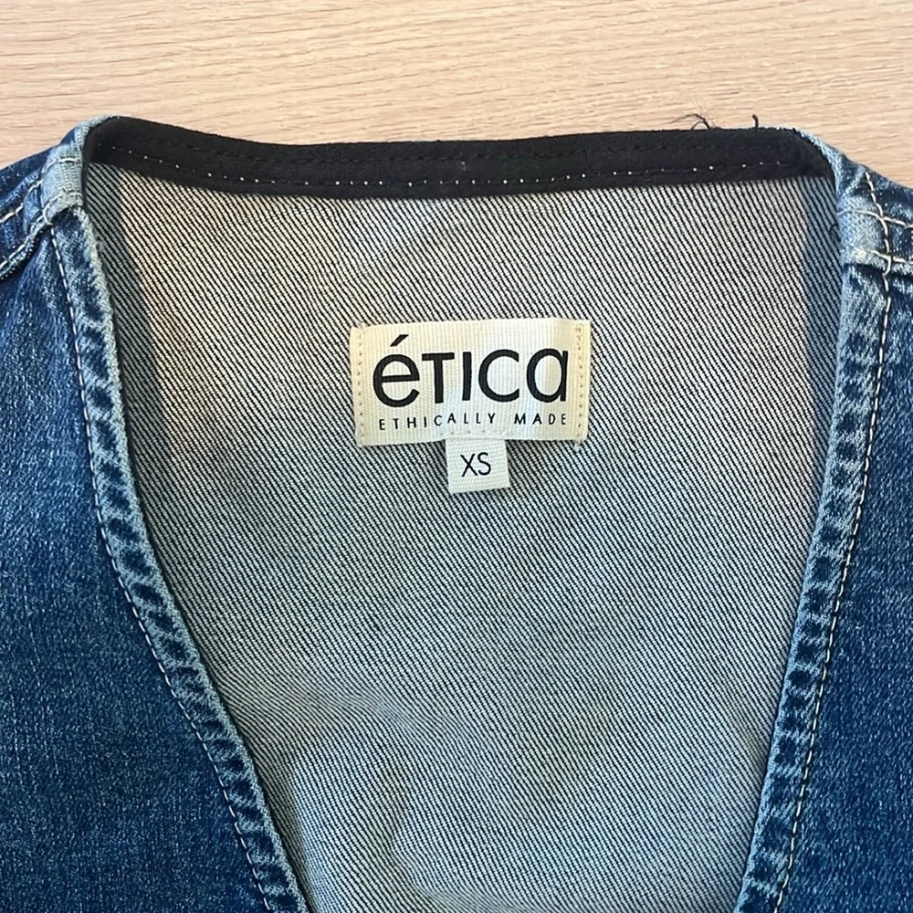 Free People Denim Vest Top XS - Picture 2 of 3